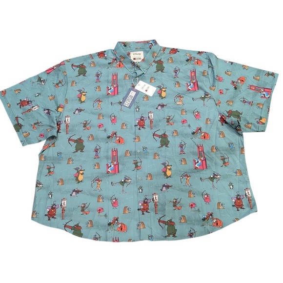 RSVLTS Disney's Robin Hood Archrivals KUNUFLEXShort‎ Sleeve Shirt Size 5X